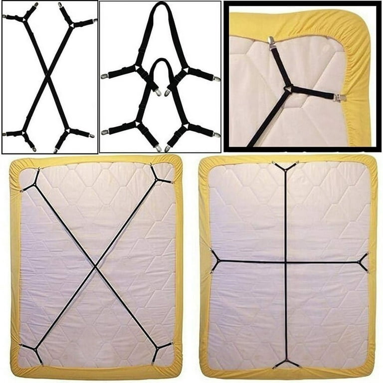 2PCS Bed Sheet Suspenders Straps Adjustable Crisscross Holder