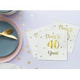 thumbnail image 4 of Cheers to 40 Years Cocktail Napkins | Happy 40th Birthday Decorations for Men and Women and Wedding Anniversary Party Decorations | 50-Pack 3-Ply Napkins | 5 x 5 inch folded (White), 4 of 9