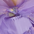 thumbnail image 4 of IBTOM CASTLE Newborn Toddler Baby Girls Fall Outfit Butterfly Romper Princess Dress with Headband 1st Birthday Cake Smash Clothes for Photo Shoot 9-12 Months Purple Floral, 4 of 8
