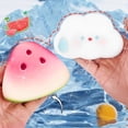 thumbnail image 3 of Juguete para apretar con forma de sandía, antiestrés, nube, pollito, pan, perro, estrella, queso, juguete sensorial, pelota antiestrés suave, juguete calmante, 3 of 8