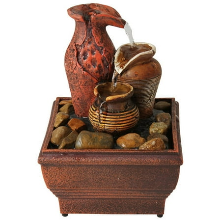 Newport Coast Collections Square Pottery Holiday Fountain