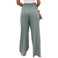 thumbnail image 3 of Mumubreal Women's Wide Leg Linen Pants Drawstring High Waist Palazzo Pants Flowy Beach Lounge Trousers with Pockets, 3 of 7