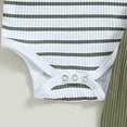 thumbnail image 7 of Infant Newborn Baby Boy Clothes Fall Winter Outfits 0 3 6 9 12 18 24 Months Infant Long Sleeve Stripe Rompers Jogger Pants Sets Infant Boys Clothes,6-12 Months,Green, 7 of 7