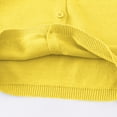 thumbnail image 5 of HAOTAGS Girls Autumn Winter Sweater,Crew Neck Long Sleeve Solid Casual Toddler Cardigan Yellow 3-4, 5 of 6