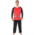 thumbnail image 2 of Marvel Men's Deadpool Superhero Costume Raglan Top And Pants Pajama Set, 2 of 6
