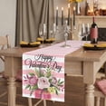 thumbnail image 2 of Table Runners 90 Inches Long Dress Scarves, Valentine's Day Farmhouse Coffee/Dining/Kitchen Table Runner for Living Room, Pink Roses Flowers Stripes Country 13x90 Inch, 2 of 9