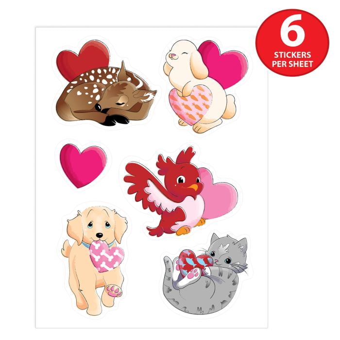 Beistle 70023 4.75 x 7.5 in. Valentines Day Stickers - Pack of 12