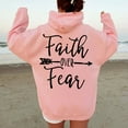 thumbnail image 3 of DondPO Chandail à Capuchon à Capuche pour Femmes, Sweat à Capuche Décontracté avec Imprimé Graphique et Cordon de Serrage, Tunique avec Poches, Sweat à Capuche Graphique pour Femmes Rose m, 3 of 5