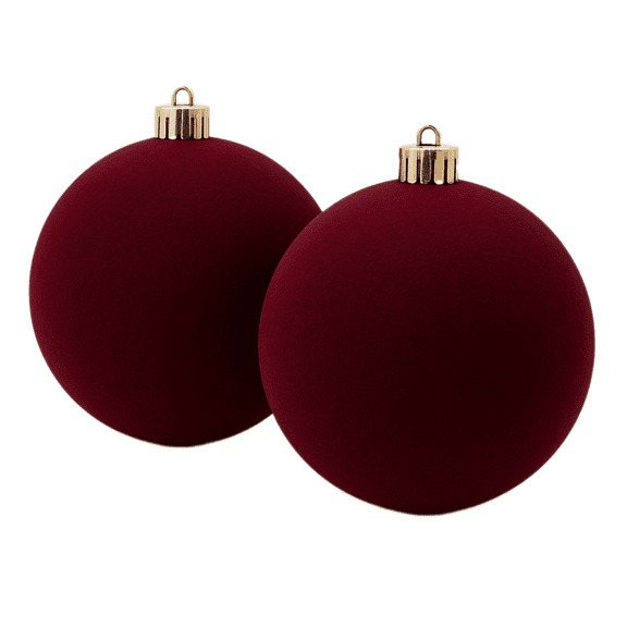 2 Count Velvet-Feel Burgundy Jumbo Shatterproof Christmas Ornaments, by Holiday Time