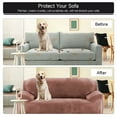 thumbnail image 3 of Velvet Sofa Cover 3 Seaters Plush Couch Cover Slipcover All-Inclusive Protector Washable with Non-Slip Straps, Coffee, 3 of 7