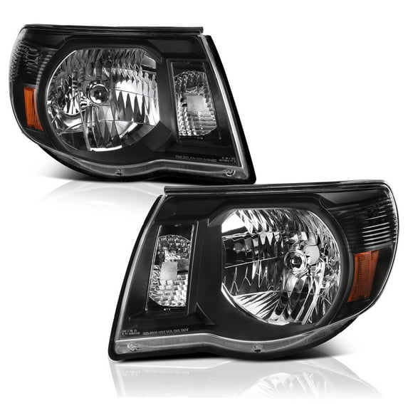 VIPMotoZ 2005-2011 Toyota Tacoma Headlights - Matte Black Housing, Driver and Passenger Side