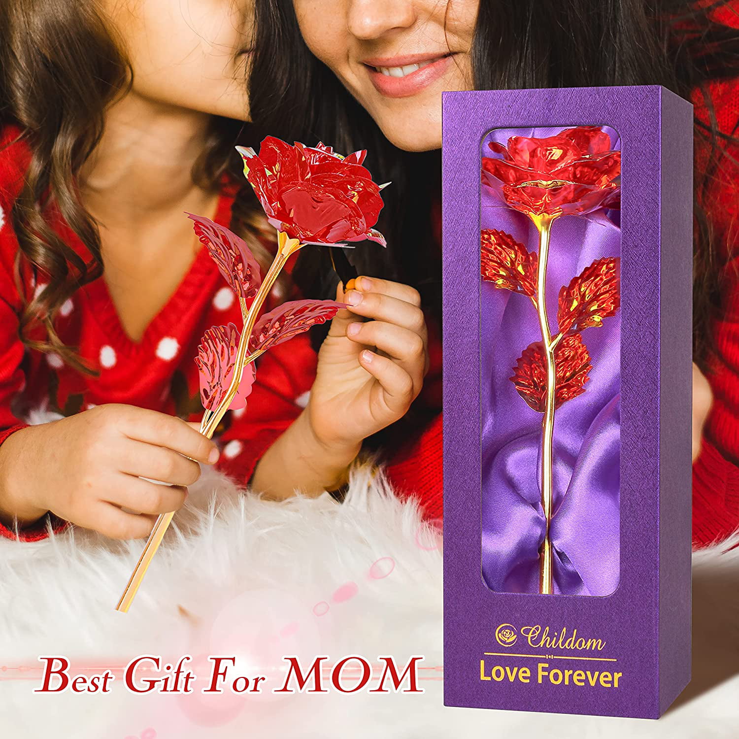 Valentines Day Gifts for Her,Valentines Gifts for Women,Birthday Gifts for  Women,Rainbow Valentines Rose Flower Gifts For Mom from Daughter Son,Mom