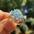 thumbnail image 3 of K-KED Antique Delicate Jewelry 925 Silver Crystal Stone Ring Proposal Engagement Jewelry-10-#4, 3 of 6