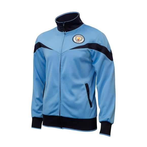 Icon Sports Officially Licensed Manchester City FC Track Jacket - Baby Blue Man City Adult Soccer Jacket (Large)
