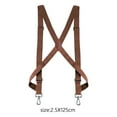 thumbnail image 7 of Men Women Suspender with Swivel Hooks, Adults X Shaped Adjustable Elastic Straps, Side Clip Suspenders Trucker Suspenders Pants Supplies Brown, 7 of 7