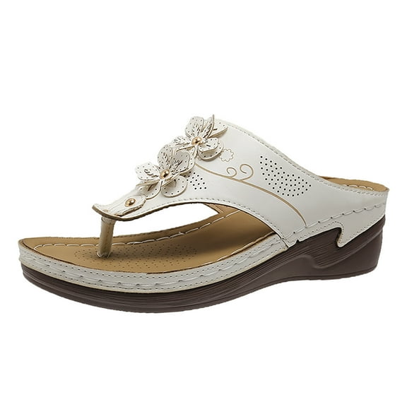 CAICJ98 Shoes for Women Sandals for Women Dressy Low Wedge Sandals Women Comfortable Platform Shoes Sandals,White