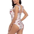 thumbnail image 5 of Yiaed Flower Leaves Print Women's Ruffled One Piece Swimsuit V Neck Swimwear Slimming Monokini for Woman-Medium, 5 of 8