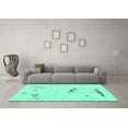 thumbnail image 3 of Ahgly Company Indoor Rectangle Abstract Turquoise Blue Modern Area Rugs, 2' x 5', 3 of 4