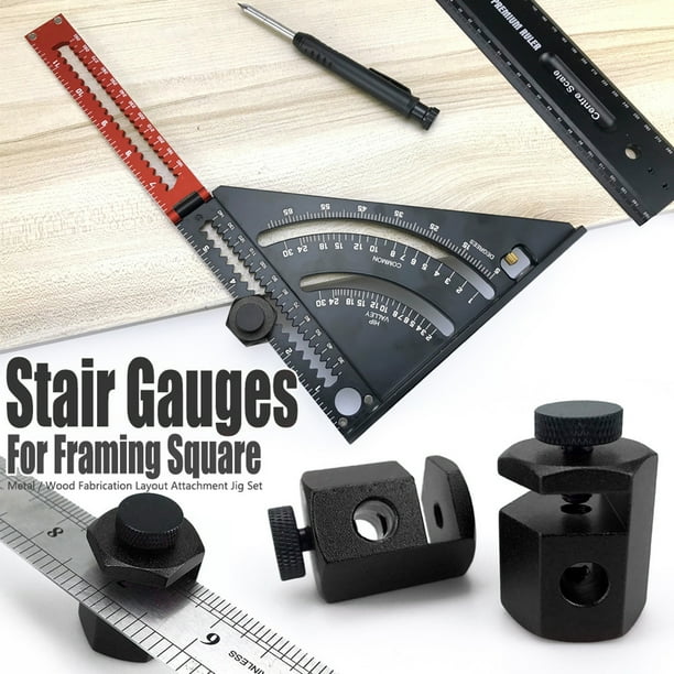 Clairlio 2PCS Tall Stair Gauges Rip Guide Speed Square Jigs Framing