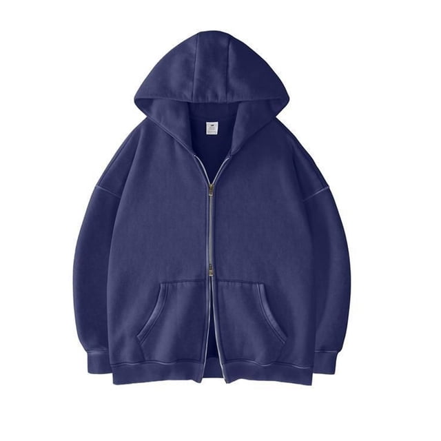 pstuiky camisa de manga larga para hombre, Chaqueta tipo cárdigan de manga larga con capucha y doble cremallera de color liso para hombre Tops casuales para hombres m