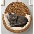 thumbnail image 3 of Handwoven Cat Beds, Wall Mount Perch Cat Bed Safe Cozy Lounge for Indoor House Cats, 3 of 6