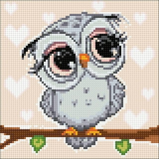 Diamond Painting Deutschland - Diamond Painting Picture, Owl, Rhinestone  Diamonds, Approx. 24x24cm, Partial Picture, Well Suited For Beginners.