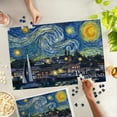 thumbnail image 3 of Lantern Press 1000 Piece Jigsaw Puzzle, Port Townsend, Washington, Starry Night, Van Gogh, 3 of 5
