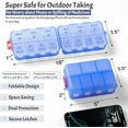 thumbnail image 3 of New Foldable & Double Protection Portable Weekly Pill Organizer 2 Times A Day with Etched Labels, AM PM 7 Day Week Medicine Box, Daily Travel Pill Case Dispenser for Vitamin, Supplement - Clear Blue, 3 of 8