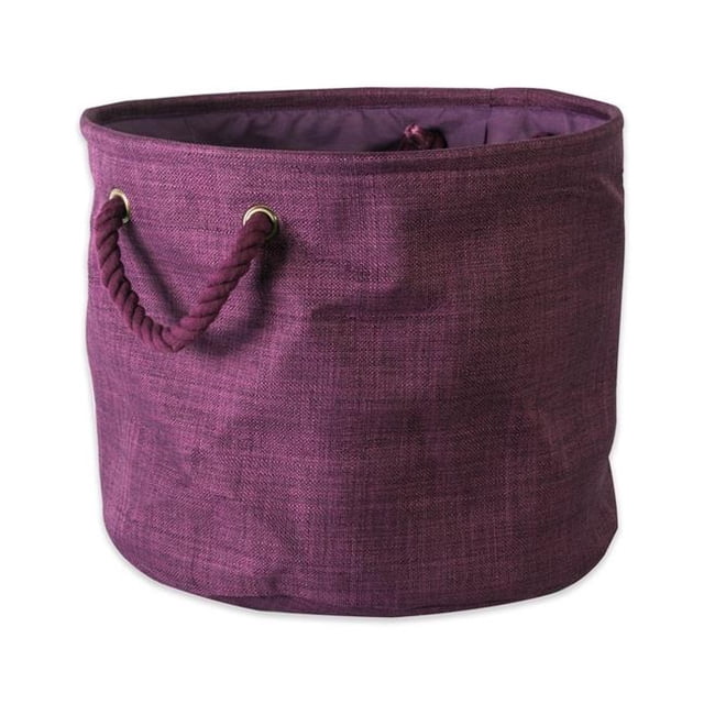 Design Imports CAMZ37092 12 x 15 x 15 Po Bac de Rangement en Polyester Rond Panaché&44; Aubergine - Moyenne