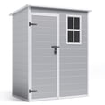 thumbnail image 6 of Asofer 5x3 FT Outdoor Storage Shed, Multipurpose Resin Shed with Floor Lockable Door for Garden, Backyard, Gray, 6 of 8