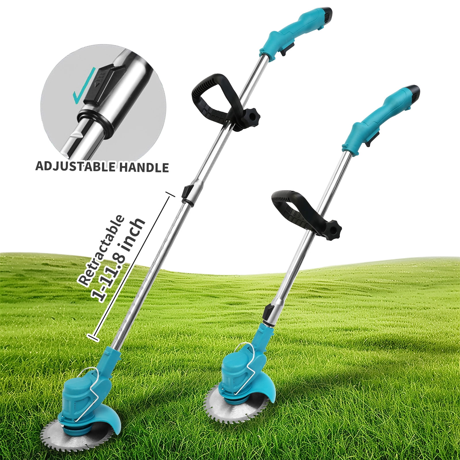 12V Electric Grass Trimmer Cordless, Portable Weed Trimmer for Garden and Yard Weed Removal