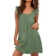 thumbnail image 3 of TaTaai Ladies Fashion Square Neck Sleeveless Solid Color Ruched Dress Elegant Casual Style Soft Breathable Stretchy Dress Ideal for Daily Wear and All Occasions Gift, 3 of 6