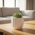 thumbnail image 2 of Ceramic Planter with Drainage Hole, Elegant Small Plant Pots for Ferns Cactus Home Desktop Windowsill Decor, 2 of 6
