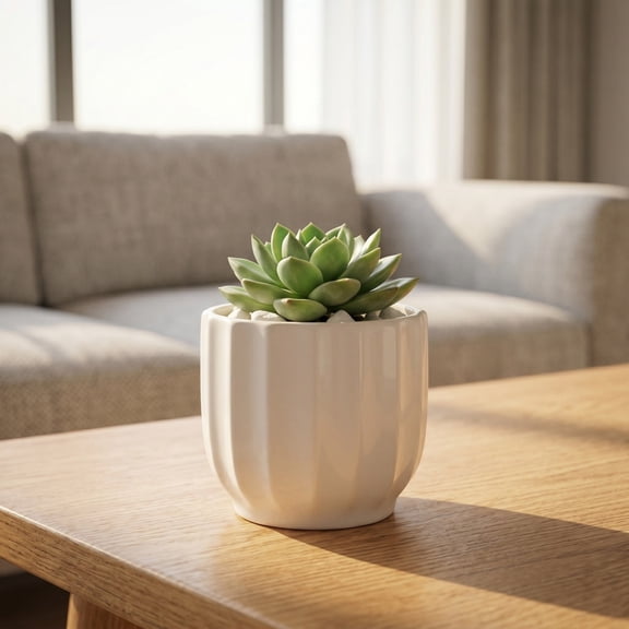 Cififendec Ceramic Plant Pot, 3.3"×3", Round Glossy Plants Planter, Minimalist Decorative Flower Container for Indoor Houseplants Cactus Desktop Greenery