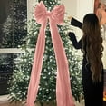 thumbnail image 3 of Oversized Wrinkle-Free Velvet Ribbon Bow,Large Velvet Christmas Tree Topper Bow,Giant Big Velvet Bow for Christmas Tree Topper Wall Mantle Indoor Party Wedding Backdrops,Valentines Xmas Decoration,B, 3 of 7