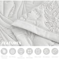 thumbnail image 6 of HZ & HY Botanical Oversized King Bedspread 128x120 Extra Wide, Leaves Pattern Stitching Quilt Set, Elegant & Fresh Style Bedding Cover, Reversible, Lightweight 5 Piece Set, White, 6 of 8