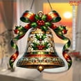 thumbnail image 4 of Adorno navideño acrílico, estilo vitral, decoración colgante plana 2D, con cinta de acebo, arte festivo para ventana, decoración navideña para el hogar, decoración festiva de Navidad,, 4 of 5