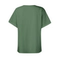 thumbnail image 5 of under 5!Sawvnm Women's Fashion Casual Solid Color Button V-neck T-shirt Top Short Sleeved V-neck Top/shirt Great Gift for Less, 5 of 7