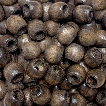 200 Pcs, Barrel Shape 11x13 Dark Wood Beads Large Hole for 5mm Macrame Cord, DIY Jewelry, Spacer Beads, Pony Beads by CraftySticks (11x13Brown)