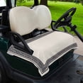 thumbnail image 2 of Golf Cart Seat Covers for 2 Seater,Black Cream Greek Key Microfiber Cart Seat Towel Blanket,Geometric Greece Ancient Rustic Absorbent Breathable Non Slip Bench Seats Protector for Golf Course 51"x31", 2 of 9