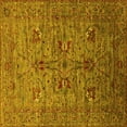 thumbnail image 1 of Ahgly Company Machine Washable Indoor Square Oriental Yellow Industrial Area Rugs, 4' Square, 1 of 4