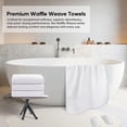 thumbnail image 4 of Juego de toallas de baño HOMEXCEL con forma de gofre de microfibra, paquete de 4 unidades, 140 x 70 cm, color blanco, 4 of 7