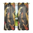 thumbnail image 6 of Yayeee Window Curtains Set of 2 for Living Room Light Filtering 63"x42", Black Fish Pattern, 6 of 7