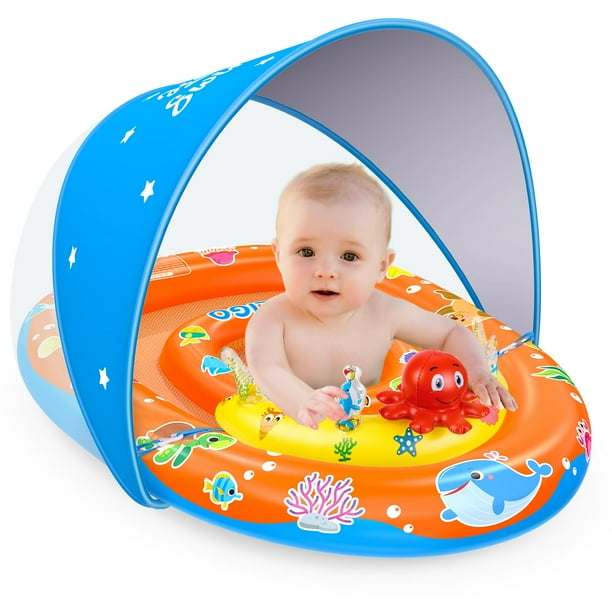 Baby Pool Float EZIGO con toldo con protección solar UPF 50+