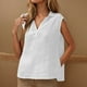 thumbnail image 2 of Camisa para mujer,Blusa de lentejuelas con cuello en V, camiseta informal holgada sin mangas, camisa de poliéster con brillo, ropa de fiesta para mujer, sopatenor, 2 of 9