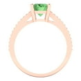thumbnail image 4 of Clara Pucci 14K Rose Gold 2.32ct Green Solitaire with Accents Ring, 4 of 7