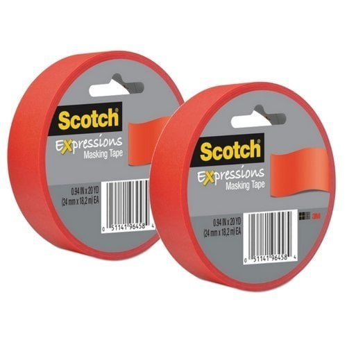 Scotch Expressions Masking Tape, 0,94-Inch x 20-Yards, Primary Red (MMM3437PRD) … (2 Pack)