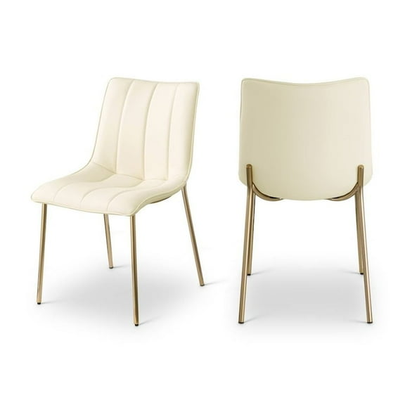 Meridian Furniture Isla Cream Vegan Leather Dining Chair (Set of 2)