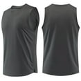 thumbnail image 2 of Jinhomg Men's Sleeveless Shirt Workout Tank Top Solid Color Active Gym Muscle T Shirts Sport Athletic Tanks Dry Fit Bodybuilding Shirts Dark Gray,XXL, 2 of 5
