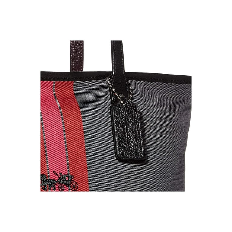 COACH Horse and Carriage Jacquard City Tote Charcoal Black Silver One Size 69645